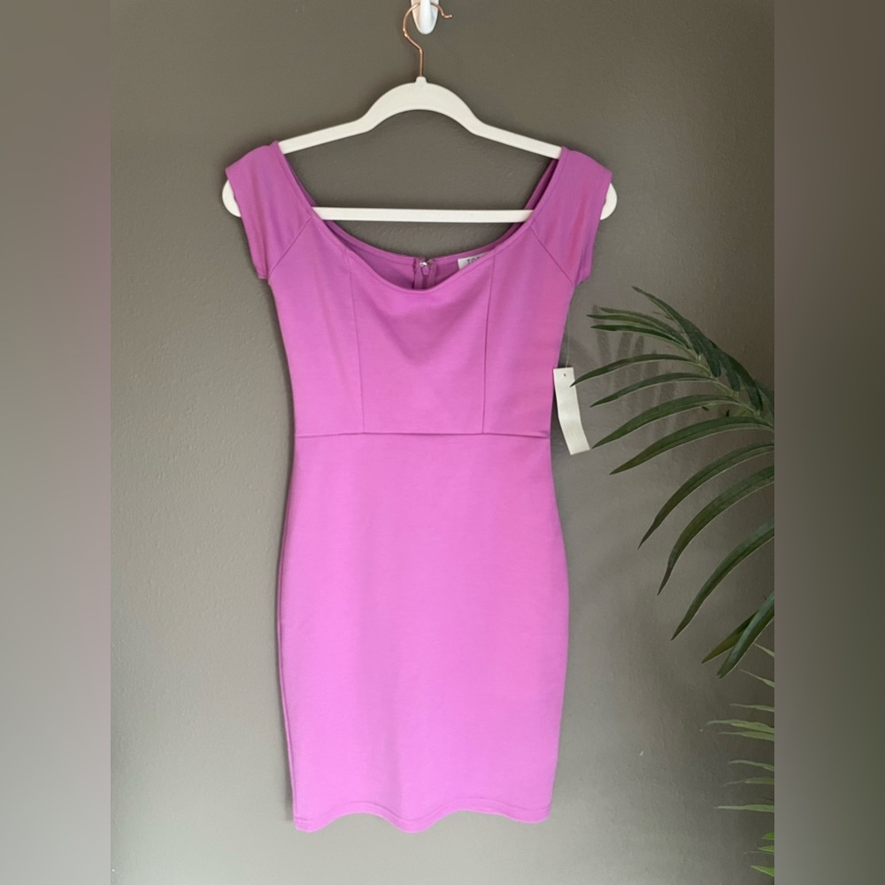Off-shoulder Purple Bodycon Mini Dress | Tobi | [NWT]